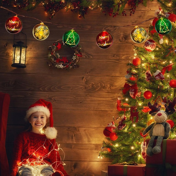 Łańcuch Girlanda Świetlna 20Led Na Boże Narodzenie Na Baterie4.1 m z pilot