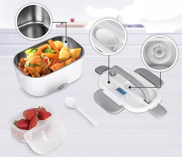 TERMOS OBIADOWY LUNCH BOX POJEMNIK NA ŻYWNOŚĆ ELEKTRYCZNY 1,5L LUNCHBOX MIS