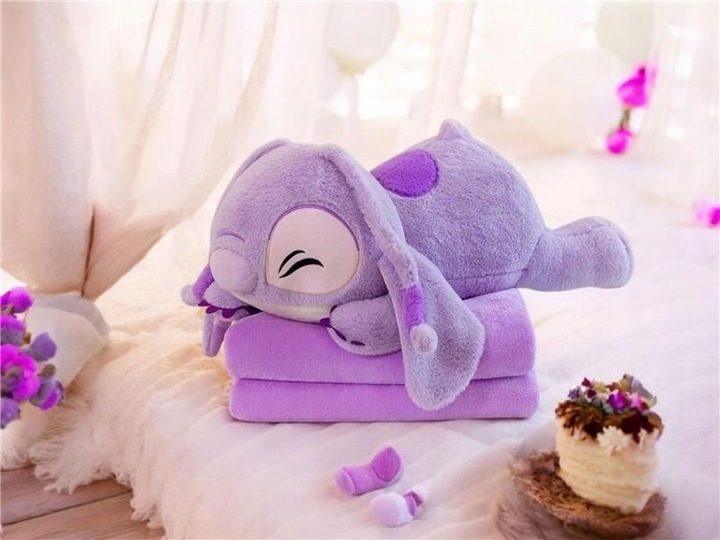 MASKOTKA STITCH Z KOCEM 160x100 cm PRZYTULANKA DUŻA PLUSZOWA