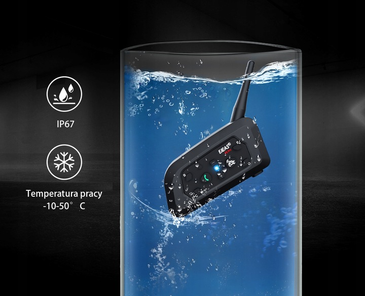 INTERKOM INTERCOM MOTOCYKLOWY EJEAS V6 PRO+ NOWA WERSJA 2024 1200M