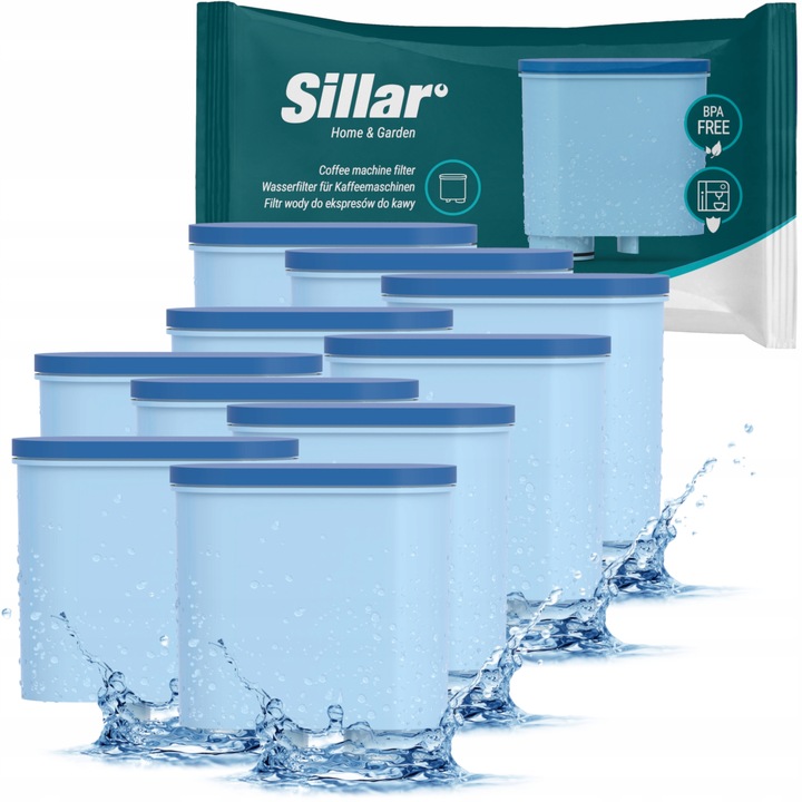 10x filtr do wody Sillar do ekspresu Saeco Philips Latte GO 5400 4400 3400