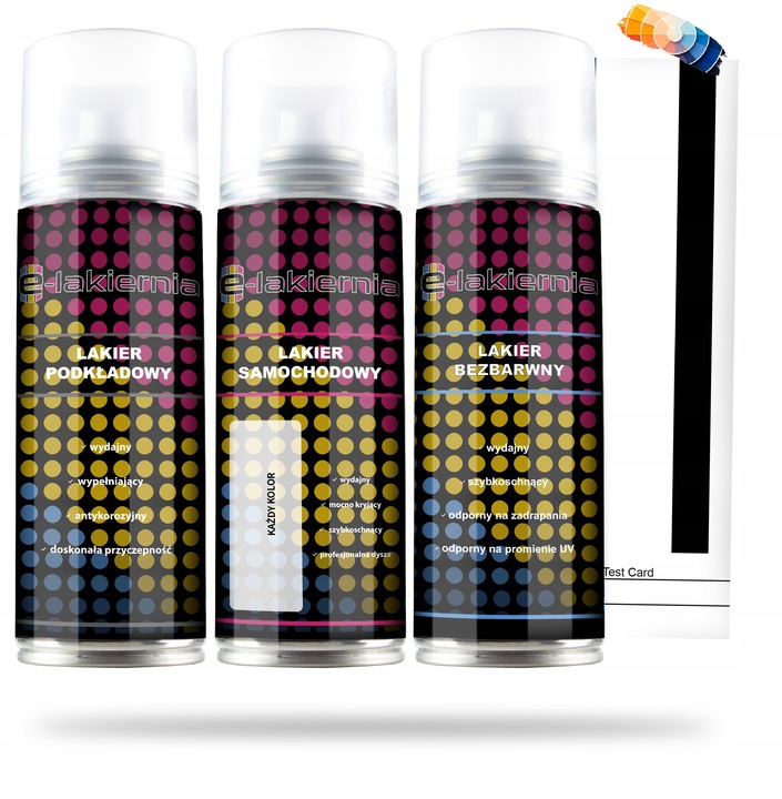 LAKIER SAMOCHODOWY SPRAY KAŻDY KOLOR + BEZBARWNY + PODKŁAD 200ml