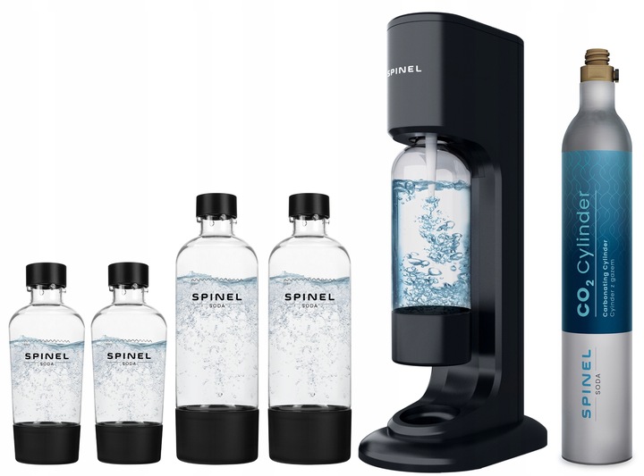 SATURATOR SPINEL SODA BubbleON DO GAZOWANIA WODY - 4x BUTELKI SPINELSODA