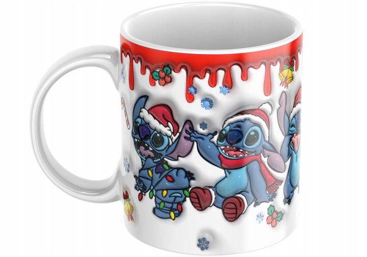 Świąteczny Kubek 3D Disney, Stitch - Idealny Na Prezent - Urodziny - NOWOŚĆ
