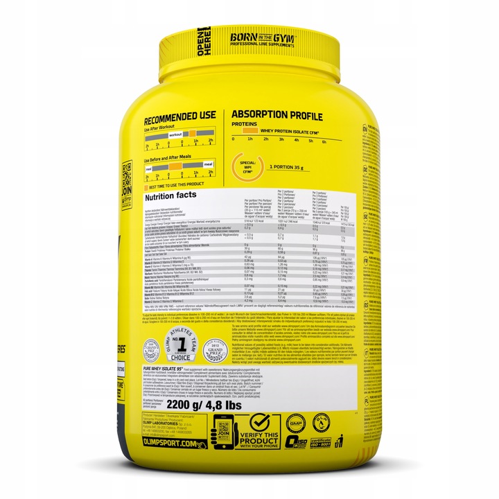 OLIMP PURE WHEY ISOLATE 95 2200g czekolada IZOLAT