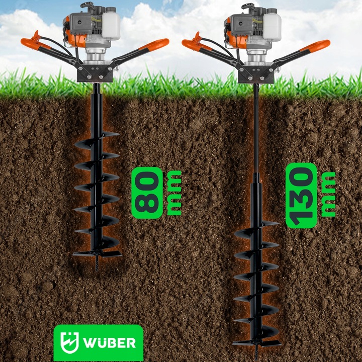 WIERTNICA SPALINOWA ŚWIDER DO GLEBY ZIEMI 5,2KM+PRZEDŁUŻKA WIERTŁA 10/20/30