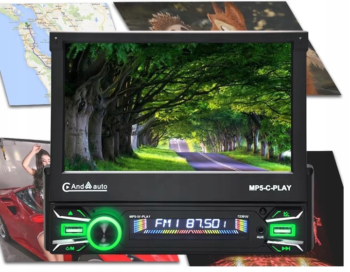 RADIO SAMOCHODOWE BT 1 DIN 7" DOTYKOWE ANDROID 13 WIFI APPLE CARPLAY KAMERA