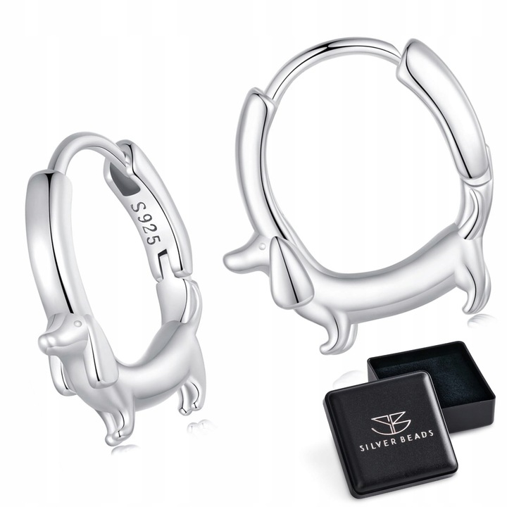 K523 Jamniki koła srebrne kolczyki zatrzaski srebro 925