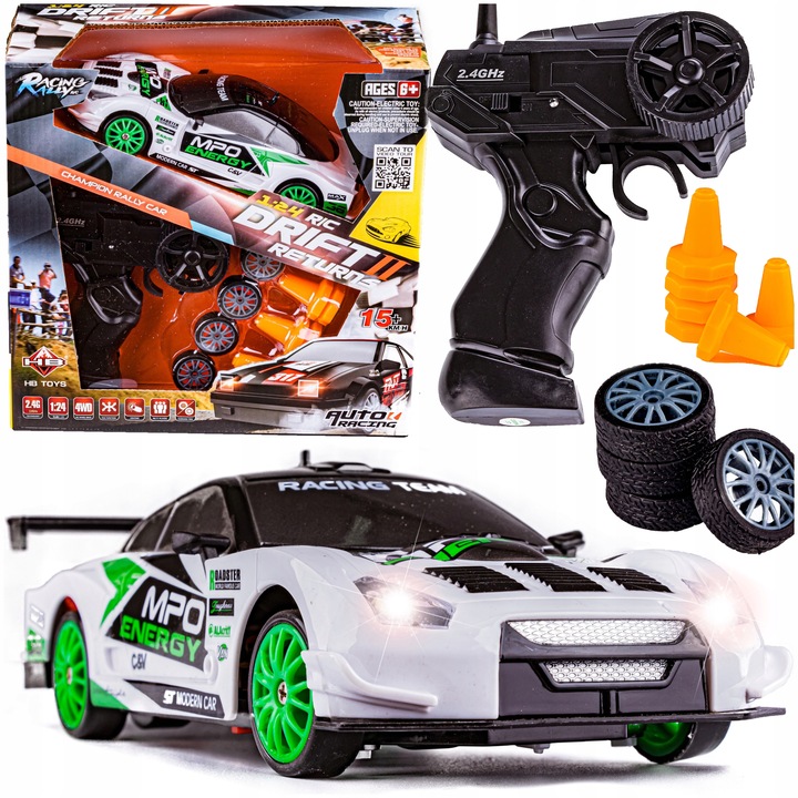 ZESTAW RC Samochód ZDALNIE STEROWANY 4x4 Auto na PILOTA do DRIFTU Nissan GT