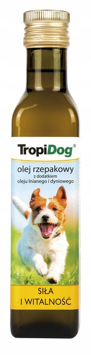 TROPIDOG Olej rzepakowy len i dynia dla psów sierść siła i witalność 250ml