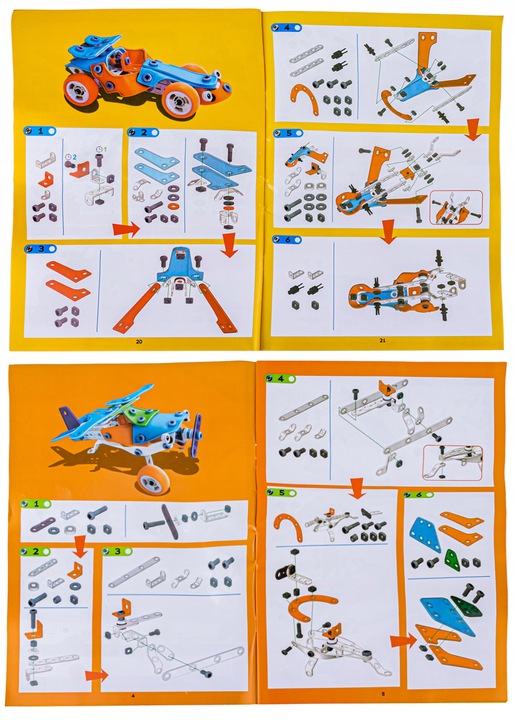 MEGA ZESTAW Klocki Konstrukcyjne do SKRĘCANIA dla Dzieci Narzędzia 223 el.