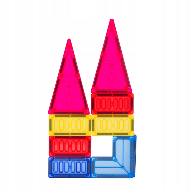 Klocki Magnetyczne 3D Zamek i Pojazdy Duży Zestaw 110 Elementów Edukacyjne