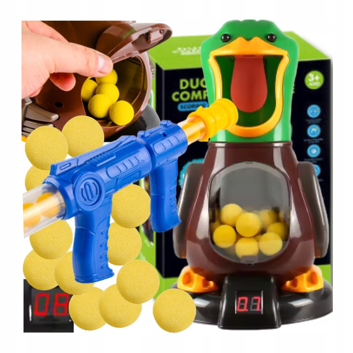 GŁODNA KACZKA XXL STRZELANIE DO CELU LICZNIK LED PISTOLET PREZENT URODZINY