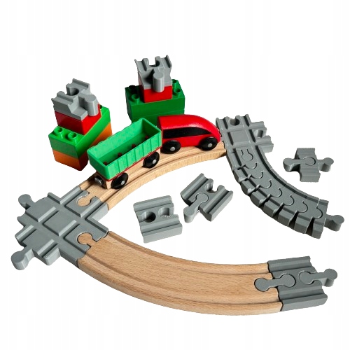 Zestaw 14 elementów do Torów Kolejki Drewnianej do Ikea, Lidl