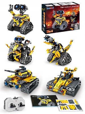 KLOCKI ROBOT ZDALNIE STEROWANY RC DINOZAUR 5w1 520szt DO PROGRAMOWANIA APP