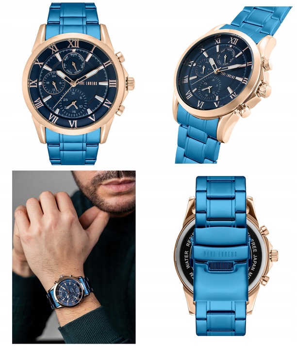 ZEGAREK MĘSKI PAUL LORENS BRUTUS chronograf datownik + BOX +GRAWER