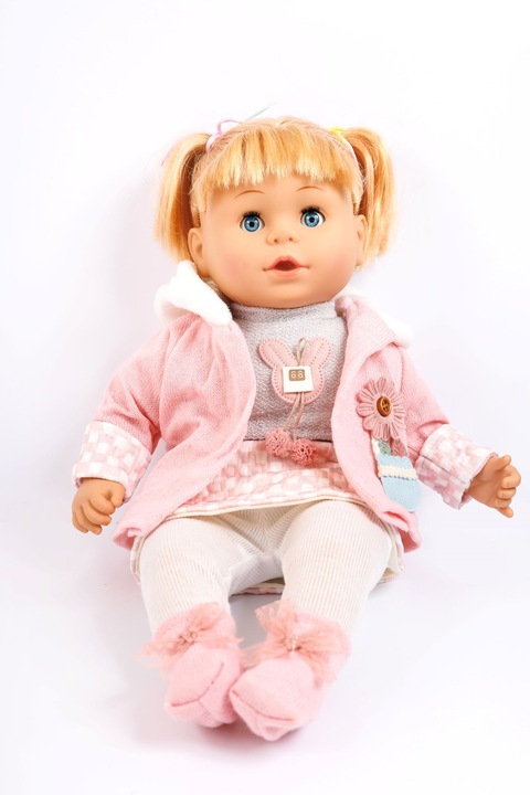 Lalka Bobas Interaktywna Miękka Jak Żywa Duża 42cm Śpiewa Mówi Dziewczynka