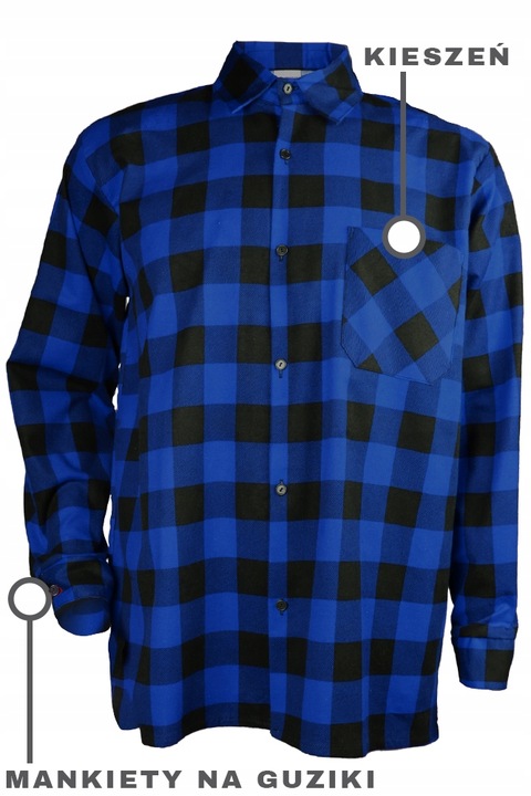KOSZULA FLANELOWA ROBOCZA NIEBIESKA XL