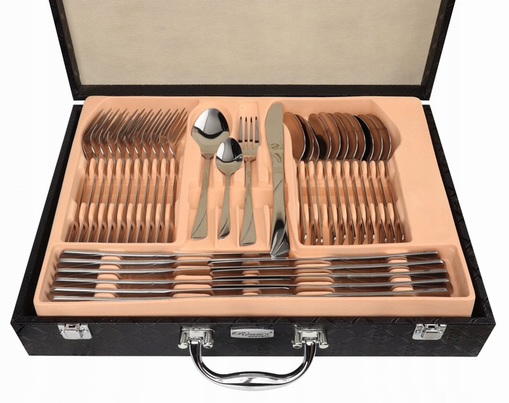 SZTUĆCE ZESTAW NA 12 OSÓB KOMPLET 72 elementy SREBRNE SZTUĆCÓW STALOWYCH