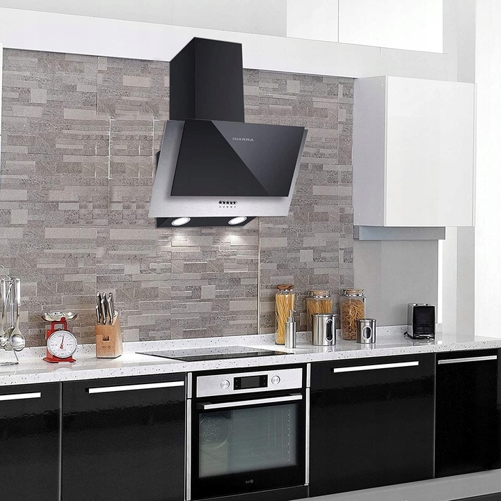 Ciarra CBCB6736C okap naścienny 60 cm, 380 m³/h, oświetlenie LED, 2 filtry