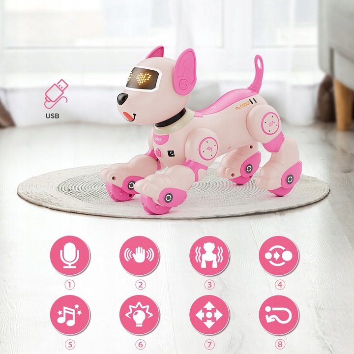 ROBOT INTERAKTYWNY PIES PIESEK ZDALNIE STEROWANY PROGRAMOWANY 20+ FUNKCJE