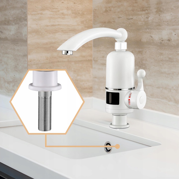 PODGRZEWACZ DO WODY ELEKTRYCZNY PRZEPŁYWOWY STOPNI WYŚWIETLACZ LCD 3000W