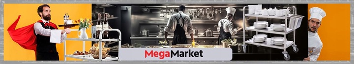 WÓZEK KELNERSKI 3-półkowy stal nierdzewna MATY WYGŁUSZAJĄCE Mega-M 85x45x90