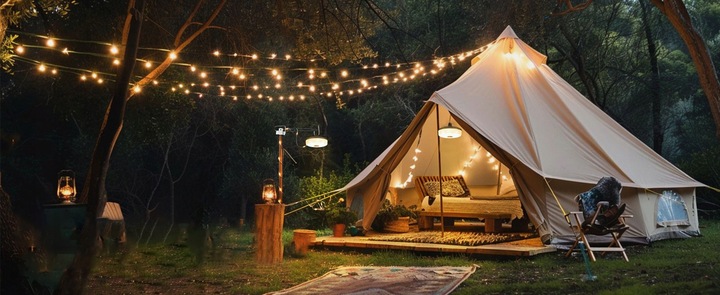 LAMPKA KEMPINGOWA DO NAMIOTU ZEWNĘTRZNEGO, BAJKOWA LAMPKA LED USB 1800MAH