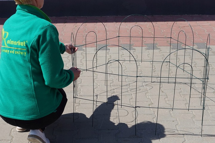 Metalowy Płotek Ogrodowy 61x305cm Ogrodzeniowy Płot Mały Niski Dekoracyjne