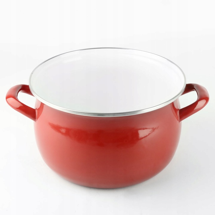 Garnek emaliowany czerwony HELENA 6,5L Gaz Indukcja Tradycyjny