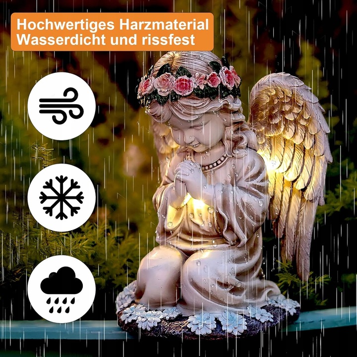 ANIOŁ ANIOŁEK SOLARNY NA GRÓB DO OGRODU TARASU OZDOBA HIT ŚWIĘTO ZMARŁYCH