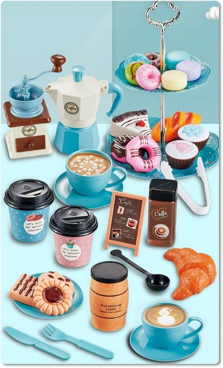 SERWIS DLA DZIECI XXL zestaw do herbaty kawy filiżanki cukiernia kawiarnia