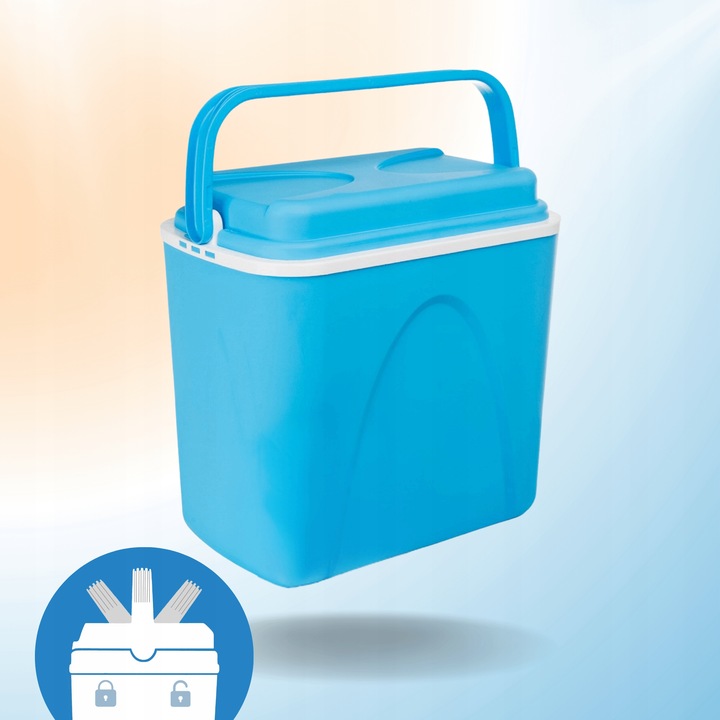 LODÓWKA TURYSTYCZNA 24L na WKŁADY MROŻĄCE niebieska do AUTA kampera PODRÓŻY