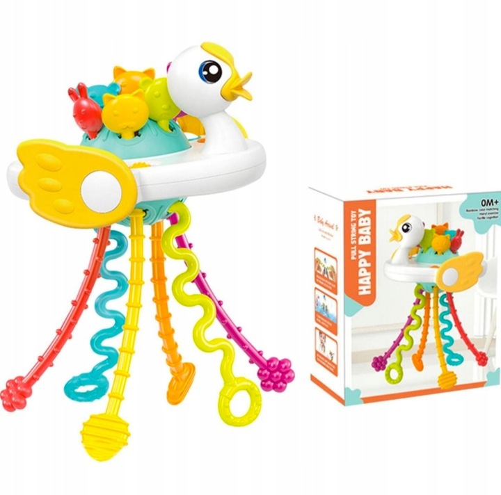 BOX ZESTAW ZABAWEK SENSORYCZNYCH 3W1 KACZKA PIŁKA SPINNER DLA NIEMOWLĄT