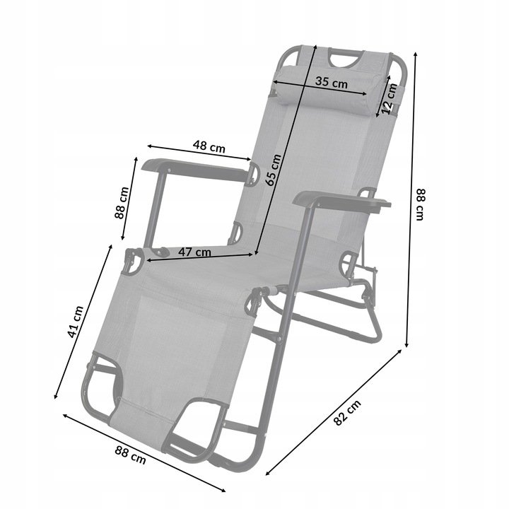 ROZKŁADANY LEŻAK ŁÓŻKO POLOWE TURYSTYCZNE SKŁADANE RIVIERA II JASNY SZARY