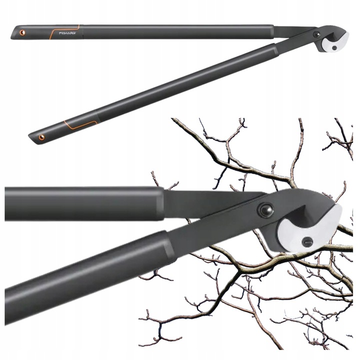 FISKARS L39 Sekator ogrodowy kowadełkowy dwuręczny hook SingleStep nożyce