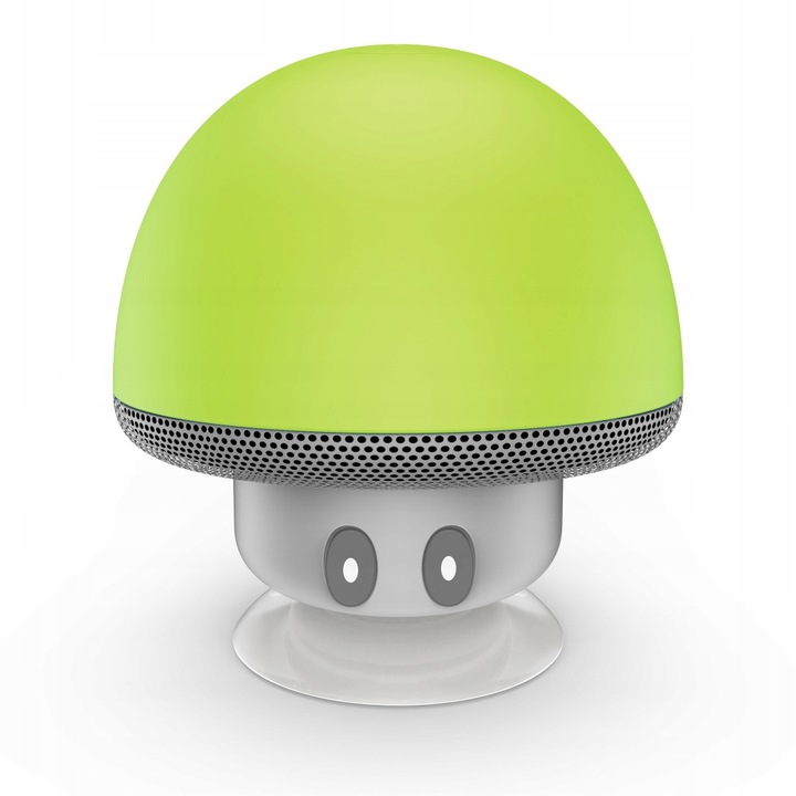 Głośnik Bluetooth Grzybek zielony mały z przyssawką dla dzieci na prezent