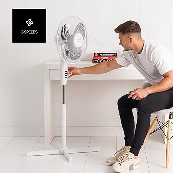 CICHY WYDAJNY WENTYLATOR STOŁOWY 45W