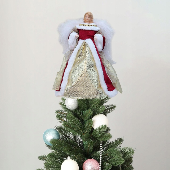 Topper z drzewa anioła, dekoracja świąteczna, figurka anioła do sypialni,