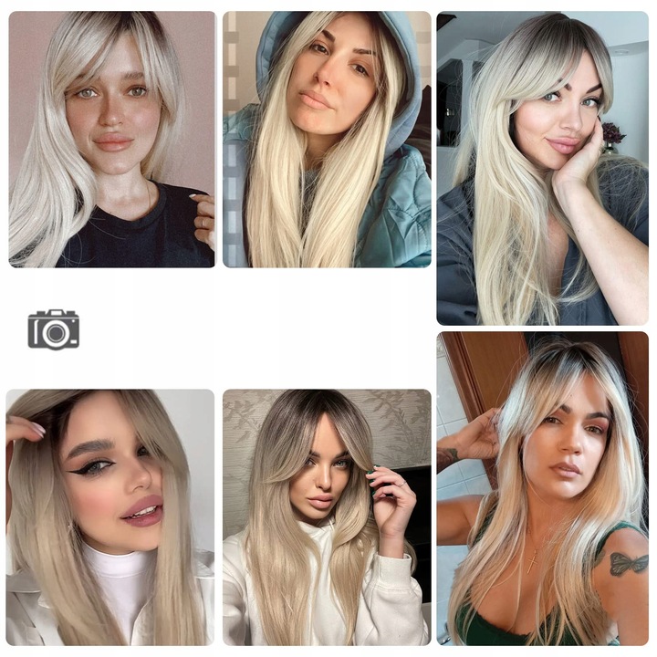 Peruka Blond Ombre Długa Naturalny