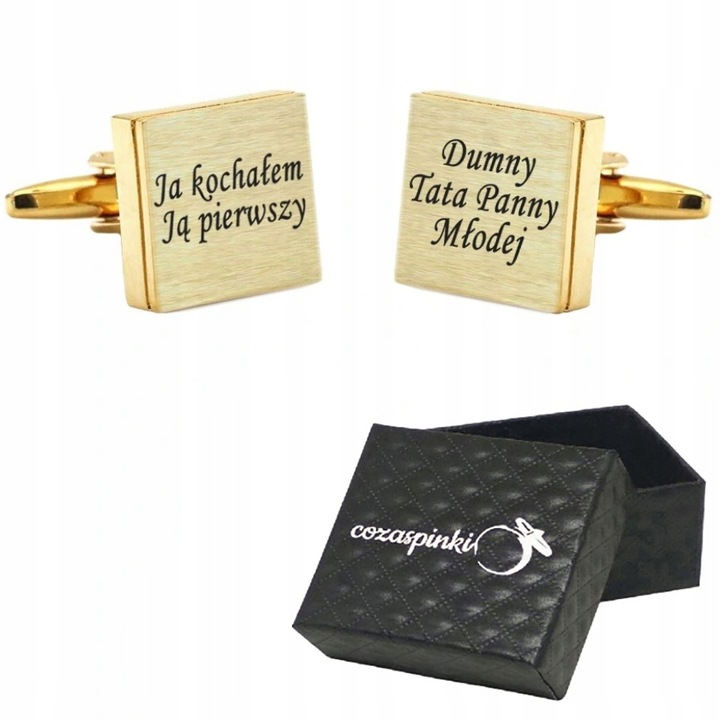 Spinki do mankietów DUMNY TATA PANNY MŁODEJ ślub