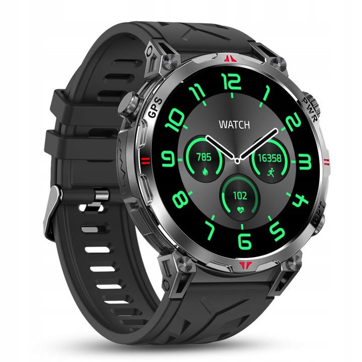 SMARTWATCH MĘSKI ZEGAREK CHAT GPT GPS ROZMOWY SPORT 650mAh 2 paski MENU POL