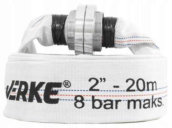 WĄŻ STRAŻACKI PARCIANY DO WODY SZAMBA 2'' 20m DO POMPY VERKE