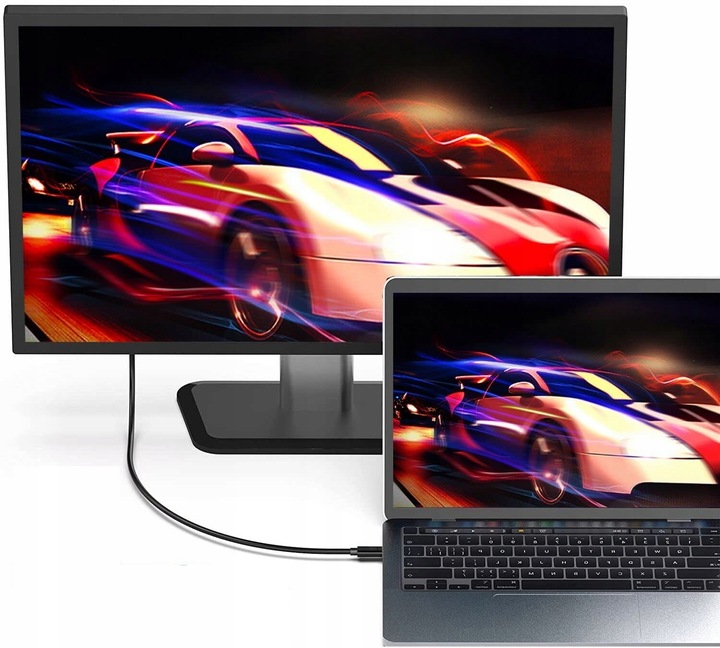 Kabel USB C do Display port Przejściówka adapter DP 4K Thunderbolt 1,8M