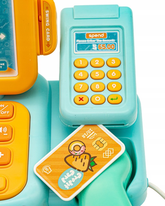 Sklepowa Kasa Fiskalna dla Dzieci ZABAWA w SKLEP Koszyk Waga Czytnik Monety