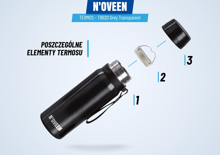 BIDON TERMOS BUTELKA KUBEK TERMICZNY Z UCHWYTEM NA KAWĘ HERBATĘ 700ML SITKO