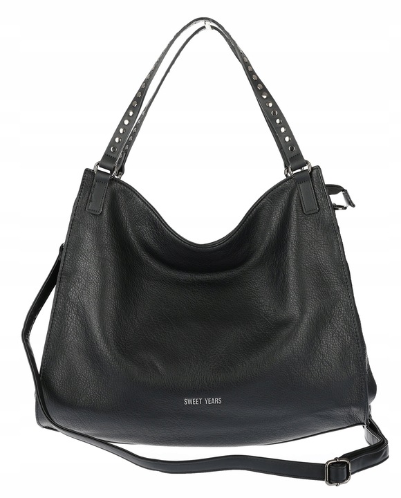 Torebka Damska Shopper worek modna duża lekka torba A4 na Ramię 6867 Czarna