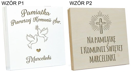 PODZIĘKOWANIE Z OKAZJI KOMUNII ŚWIĘTEJ DLA CHRZESTNYCH DZIADKÓW PUDEŁKO 3D