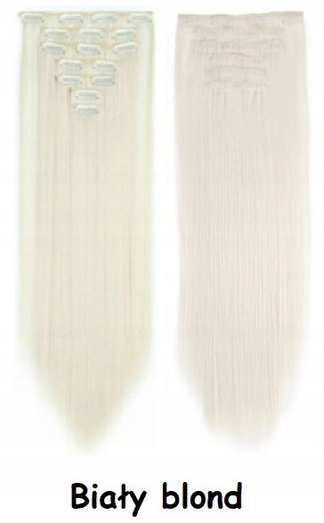 KOLORY różne CLIP IN 6 taśm doczepiane włosy pasemka 60cm jak NATURALNE