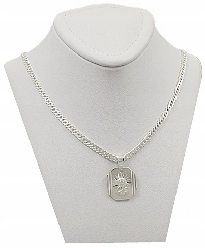 Łańcuszek Srebrny Rombo 3,00 mm z Medalikiem pr 925 Grawer Gratis